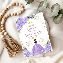 Quinceanera Blommig Inbjudan