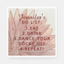 Quinceanera Blommigt Do List Napkins