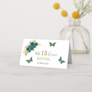 Quinceañera Blommigt Greenery Placeringskort