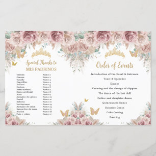 Quinceañera  Blommigt Pampas Padrinos-programmet