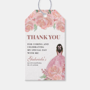 Quinceanera Blommigt  Rosa Mis Quince Anos Presentetikett