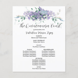 Quinceanera-Blommigten för Lila
