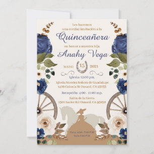 Quinceanera Blue Charra, inbjudan till vattentorg