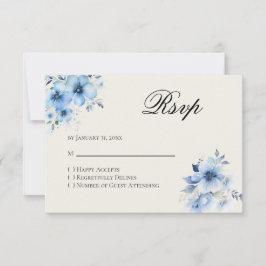 Quinceanera blue Reply RSVP Card OSA Kort