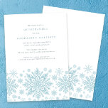 Quinceanera Blue White Snowflake Winter Inbjudningar<br><div class="desc">Mycket elegant blått snöflingor skapar en söt gräns längs grund i vuxens födelsedag. Modern och minimalistisk design har en öppen och hårig känsla. Contemporaryns estetik kommer att tilltala människor i alla åldrar.</div>