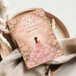 Quinceañera Blush Rose Garden Spara Datumet