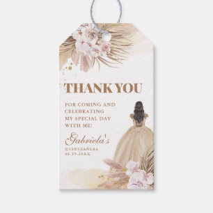 Quinceanera Boho Pampas Blommigt Mis Quince Anos Presentetikett
