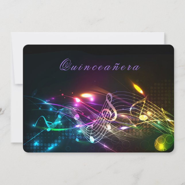 Quinceañera Bright Neon Ljus Inbjudningar (Framsida)