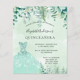 Quinceanera-budgeten för ändrad skogskläder flygblad