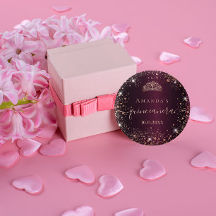 Quinceanera burgundy ro guld tiara namn knapp