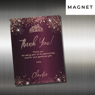Quinceanera burgundy ro magnet-tack magnetisk inbjudningskort