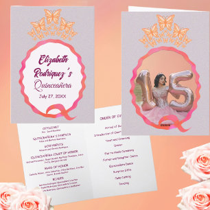 Quinceanera Butterflies Tiara Krona Program