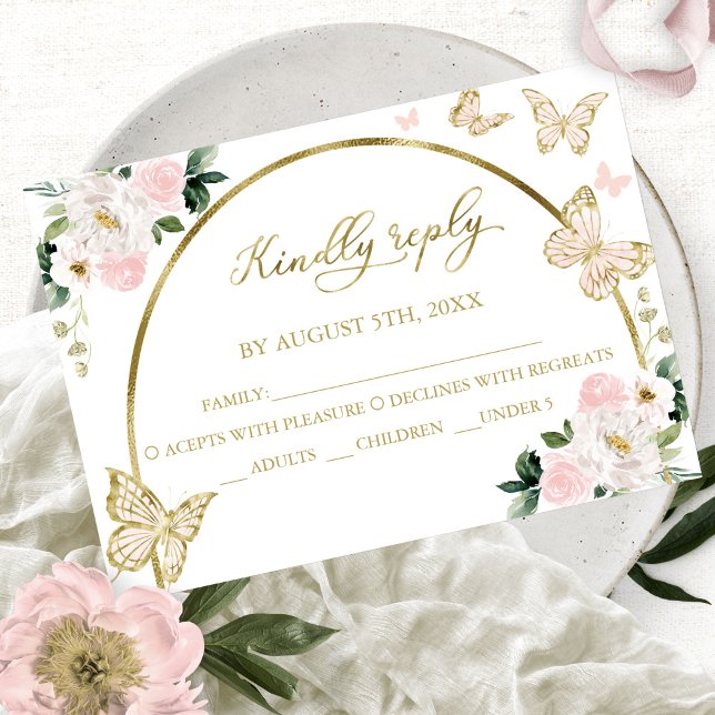Quinceanera Butterfly Budget OSA kort (Skapare uppladdad)