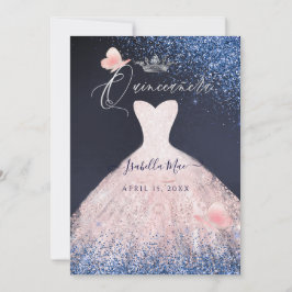 Quinceanera Butterfly  Glitter Gown-flottan  Inbjudningar