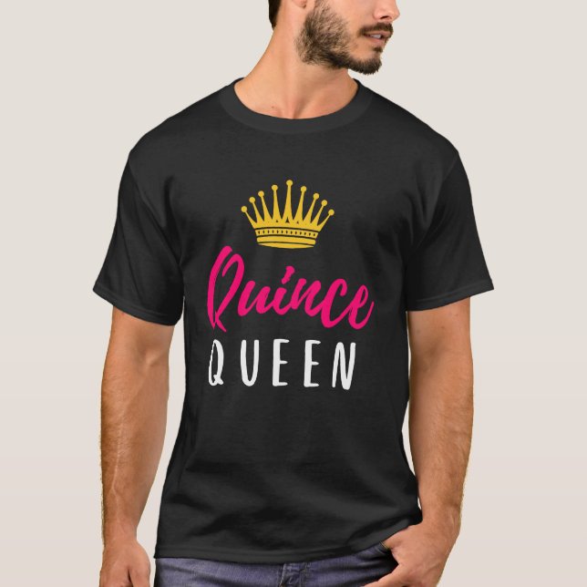Quinceanera Damas Pink Womens Crown Theme Party Qu T Shirt (Framsida)