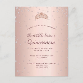 Quinceanera-diamanterna ro guld vykort
