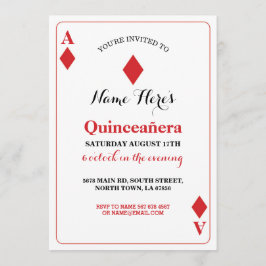 Quinceanera Diamonds spelkort Vegas födelsedag Inbjudningar
