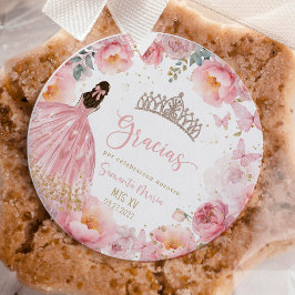 Quinceañera Elegant 15-årsfest Förmån Runt Klistermärke