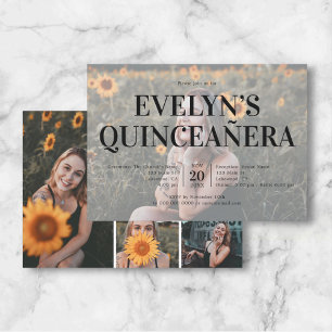 Quinceanera Elegant 5 Foto Inbjudningar