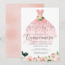 Quinceañera Elegant Blommigt Dress 15:e födelsedag