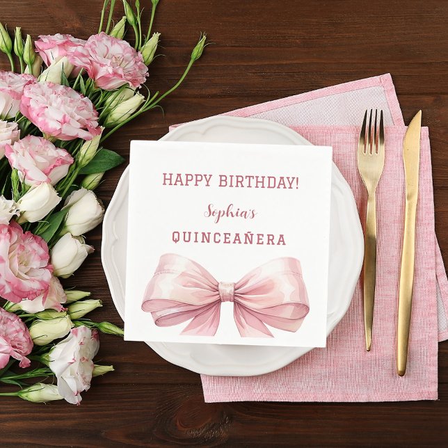 Quinceanera-elegant för rosa pappersservett (Skapare uppladdad)