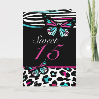 Quinceanera eller Sweet 16 Butterfly-inbjudan, Ros Inbjudan