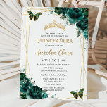 Quinceañera Emerald Grönt Blommigt Butterflies Tia Inbjudningar<br><div class="desc">Anpassa denna vackra quinceañera-inbjudan med egen ordalydelse enkelt och snabbt,  tryck bara på anpassningsknappen för att ytterligare ordna om och formatera stil och placera texten. Matchande artiklar tillgängliga i arkivet! c) Lycklig Cat Studio</div>