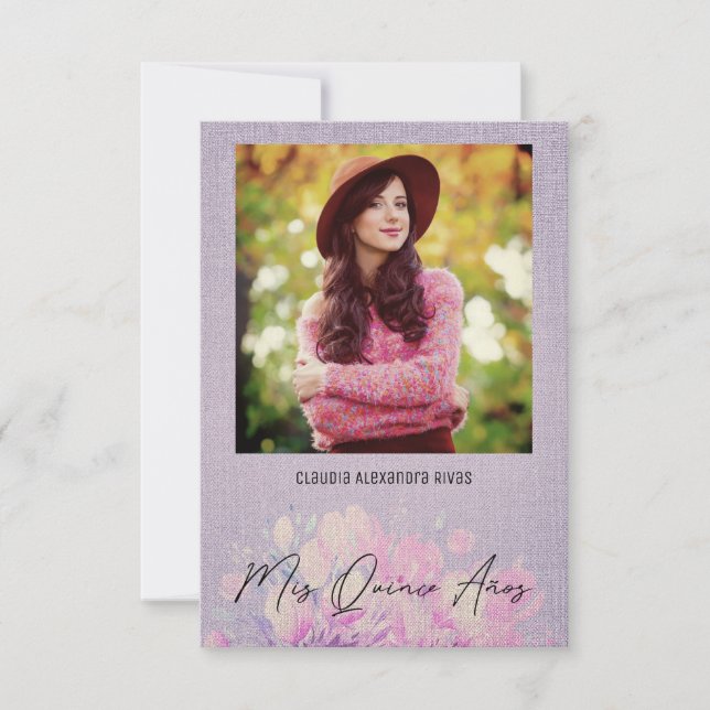 Quinceañera Español Blommigt Textil Textura Morado (Framsida)