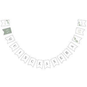 Quinceanera Eucalyptus Löv Mis Quince AnoAnos Vimplar