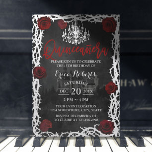 Quinceanera Fairytale Castle Ro & Thorn Princess Inbjudningar