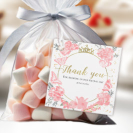 Quinceanera Favor Tags Butterfly Rosa Blommigt Gul Gåvor Etiketter