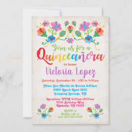 Quinceañera Fiesta Födelsedagsfest med broidery Inbjudningar