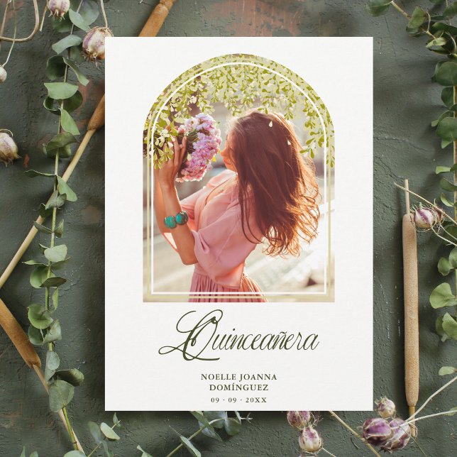 Quinceañera Finare Arch Effect Wisteria Flowers Inbjudningar (Skapare uppladdad)