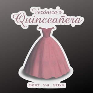 Quinceañera firande Red dekoration Klistermärken