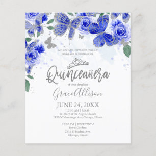 Quinceanera Fjäril Budget Inbjudan Tvåspråkig