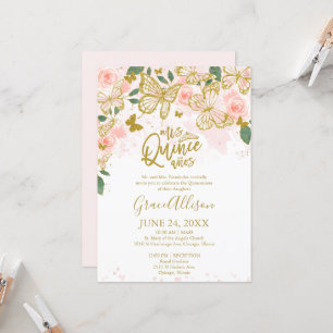 Quinceanera Fjäril Inbjudan Svensk Formulering