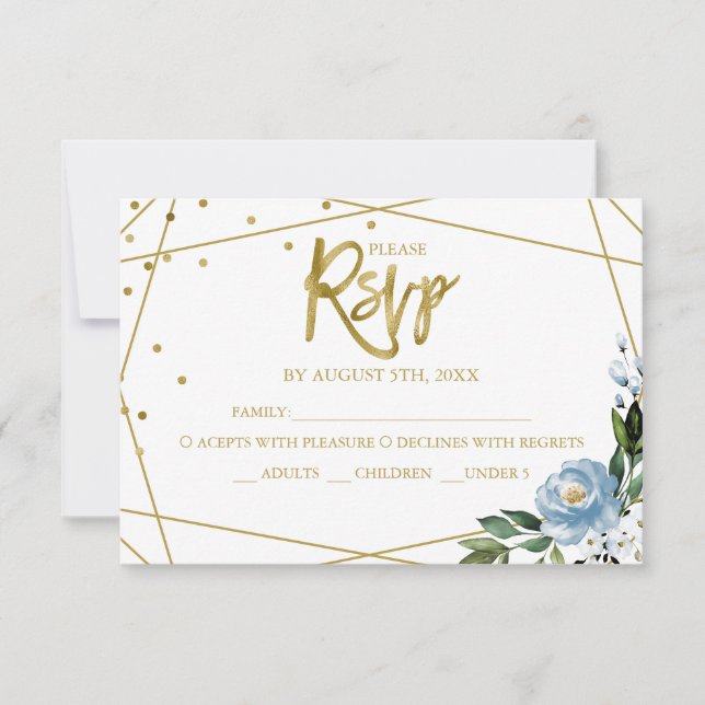 Quinceanera Floral Geometric Response Card (Framsida)