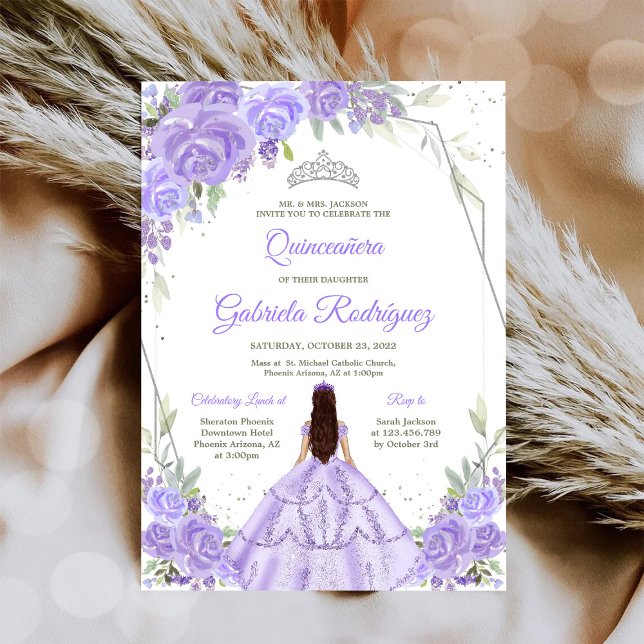 Quinceanera Floral Invitation Inbjudningar (Skapare uppladdad)