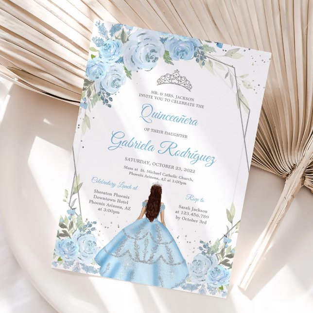 Quinceanera Floral Invitation Inbjudningar (Skapare uppladdad)