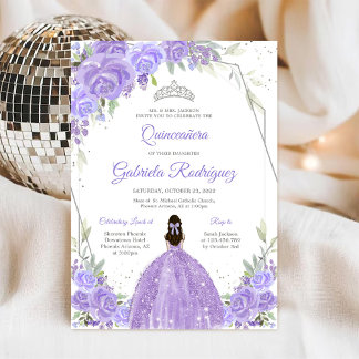 Quinceanera Floral Invitation Inbjudningar