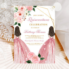 Quinceanera Floraltjej Invitation Inbjudningar
