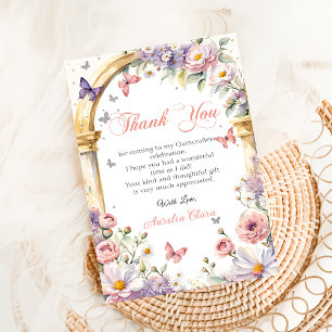 Quinceañera Flowers Butterflies Lilac Princess Tack Kort