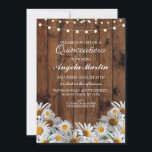 Quinceanera Födelsedagsfest Daisy Wood Inbjudan 15<br><div class="desc">Den här Daisyn inbjudan med strängen ljus är perfekt för ett roligt utseende. Ändra texten till kostym i party. Perfekt för alla åldrar. Se matchande objekt i Oj Wow Meow Daisy Wood Rustic Collection.</div>