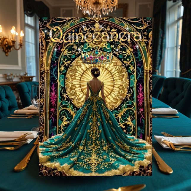 Quinceañera Födelsedagsfest Exotisk Teal Rosa Inbjudningar (Skapare uppladdad)