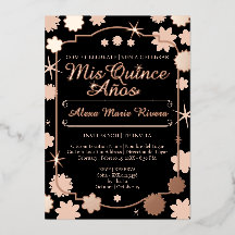 Quinceanera Foto Blommig Guld Silverfolie Glam
