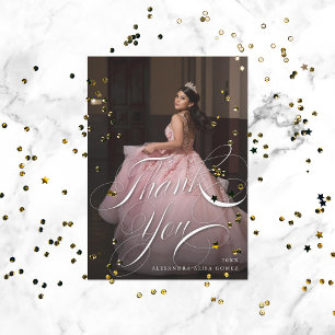 Quinceanera-fotokort för Tack Kort