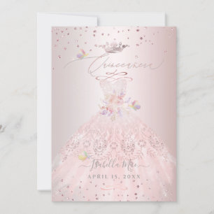 Quinceanera  Glitter Gown Sweet ärs Inbjudningar