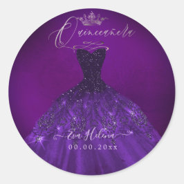 Quinceañera , Gnistra Gown, Eggplant Runt Klistermärke