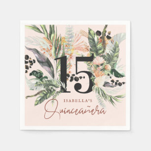 Quinceañera Grönska & Terra Cotta Djungel Pappersservett
