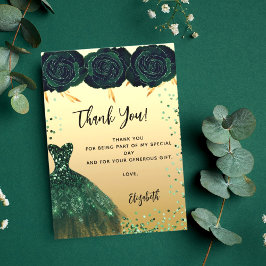 Quinceanera-grönten klär blommor tack vare ditt ko inbjudningar